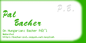 pal bacher business card